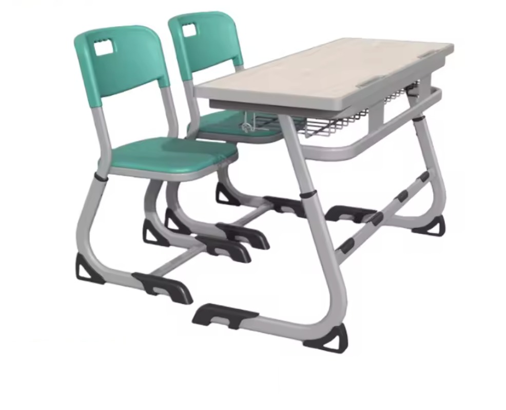 Conjunto doble de escritorio y silla  regulables